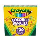 Crayola 100ct Colored Pencil Set, Art School Supplies, Classroom Must Haves, Gifts for Teachers and Kids, Ages 5+