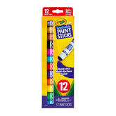 Crayola 12ct Washable Paint Sticks: Non-Toxic Kids' Craft Paint, Water-Based Acrylic, Multicolored, Ages 3+