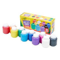 Crayola 10ct 2oz Washable Kids Paint Classic Colors: Non-Toxic Water-Based Tempera for Toddlers & Finger Painting