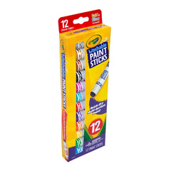Crayola 12ct Washable Paint Sticks: Non-Toxic Kids' Craft Paint, Water-Based Acrylic, Multicolored, Ages 3+