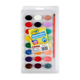 Crayola 24ct Kids Watercolor Paints with Brush, Washable Tempera, School Supplies for Kids, Art Classroom Essentials, Gift, Ages 3+