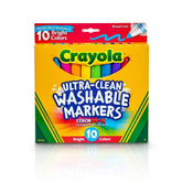 Crayola 10ct Ultra Clean Washable Broad Line Markers, Bright Colors, Elementary School Supplies, Classroom Essentials for Teachers, Ages 3+