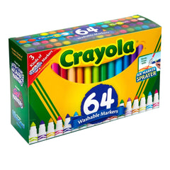 Crayola 64ct Washable Broad Line Markers, With Gel & Window Markers, Classroom Must Haves for Teachers, School Supplies, Ages 3+