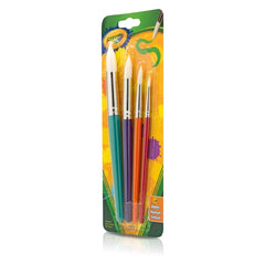 Crayola 4ct Big Paint Brushes with Round Tips: Kids' Art Supplies, Toddler Paint Brush Set, Multicolor Brights