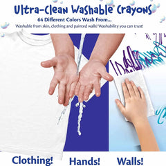 Crayola 2 Packs of 64ct Ultra Clean Washable Crayons Bulk 128ct, Art Classroom Must Haves, Kids School Supplies, Teacher Gift, Ages 3+