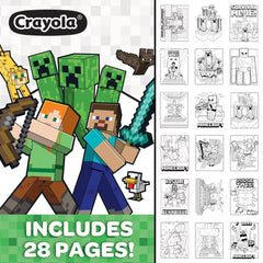 Crayola 28 Pages and Poster Minecraft Coloring Book 10"x8"