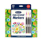 Crayola 50ct Color and Detail Markers, School Supplies, Journaling and Adult Coloring Supplies, Gifts for Teachers and Kids, Ages 4+