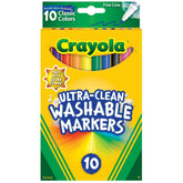 Crayola 10ct Ultra Clean Washable Fine Line Markers, Classic Colors, Classroom Must Haves for Teachers, School Supplies, Ages 3+