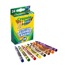 Crayola 24ct Ultra Clean Washable Crayons Kids School Supplies Art Classroom Must Haves for Teachers Coloring Gift Ages 3+