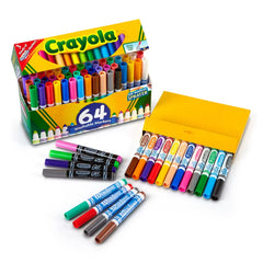Crayola 64ct Washable Broad Line Markers, With Gel & Window Markers, Classroom Must Haves for Teachers, School Supplies, Ages 3+
