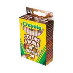 Crayola 24ct Colors of the World Crayons, Skin Tone Art Tools, Non-Toxic, Elementary School Supplies for Kids, Coloring Gift Ages 3+