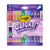 Crayola 12ct Clicks Mechanical Colored Pencils and Refills
