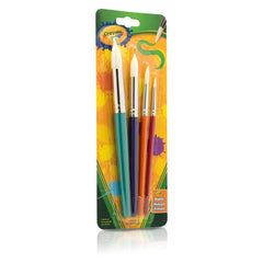 Crayola 4ct Big Paint Brushes with Round Tips: Kids' Art Supplies, Toddler Paint Brush Set, Multicolor Brights