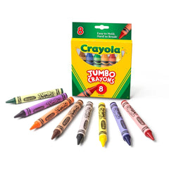 Crayola 8ct Jumbo Crayons, Toddler School Supplies, Classroom Essentials for Preschool Teachers, Large Crayons, Coloring Gift, Ages 3+