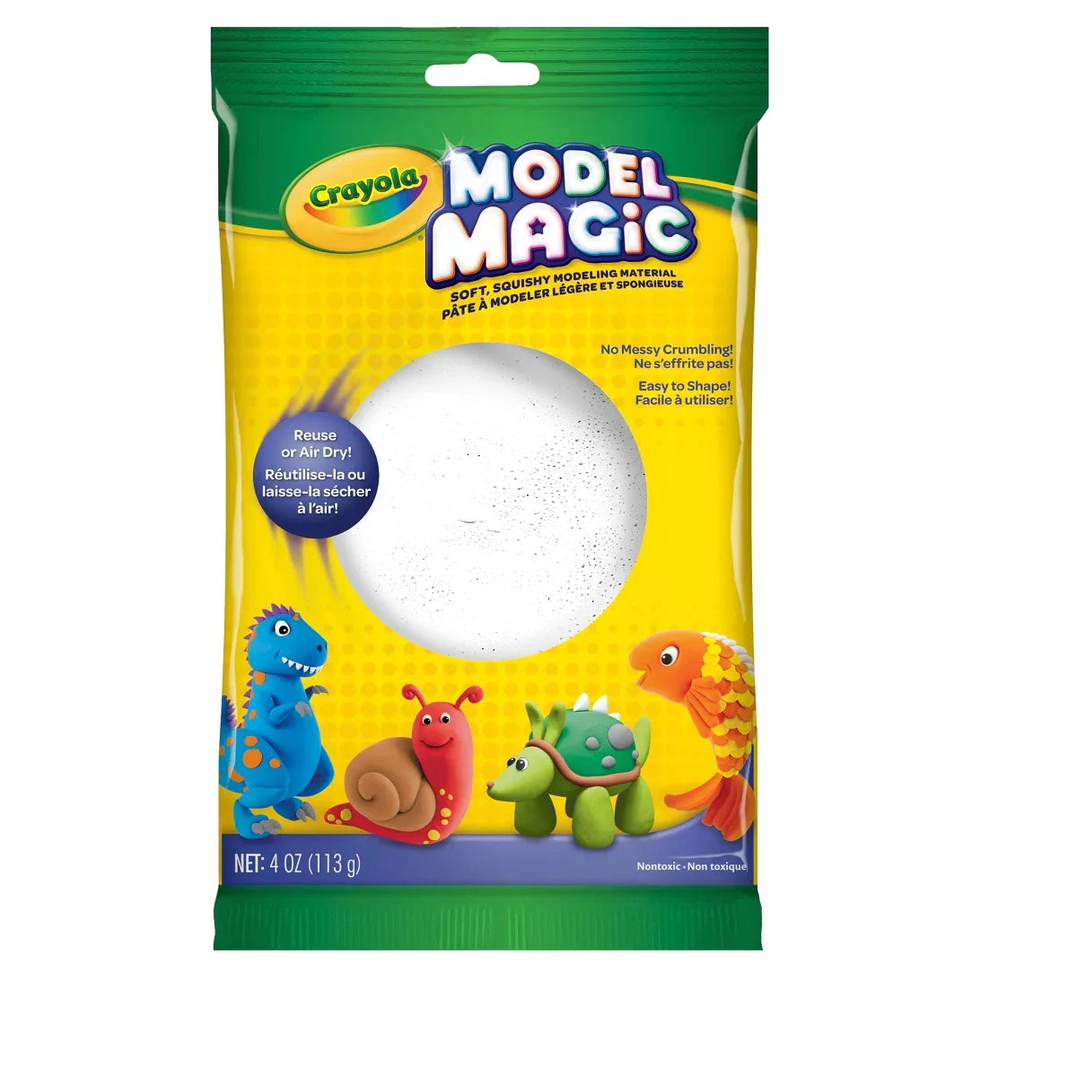 Crayola 4oz Model Magic - White: Non-Drying, Reusable, Non-Toxic Modeling Clay for Kids, Creative Thinking, Ages 3+