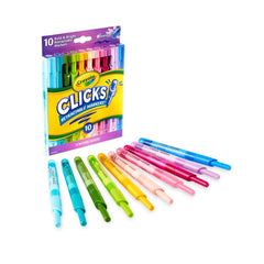 Crayola 10ct Clicks Retractable Washable Markers - Bold & Bright, Cute School Supplies, Gifts for Teachers and Kids, Ages 6+