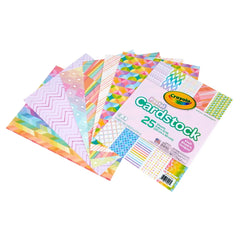 Crayola 25 Page Pastel Cardstock with Assorted Patterns: Multicolor Craft Paper, 9x12 Inches, Uncoated, 25 Sheets