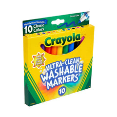 Crayola 10ct Ultra Clean Washable Broad Line Markers, School Supplies for Kids, Art Classroom Must Haves, Coloring Gift, Ages 3+