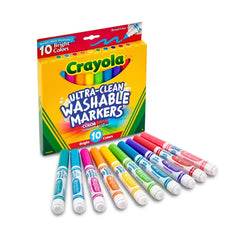 Crayola 10ct Ultra Clean Washable Broad Line Markers, Bright Colors, Elementary School Supplies, Classroom Essentials for Teachers, Ages 3+