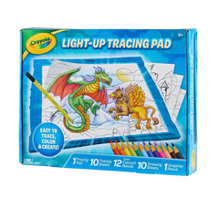 Crayola Light Up Tracing Pad Blue: Kids Drawing & Coloring Kit, Creative Activity, Includes 34 Pieces, Requires 3 AA Batteries