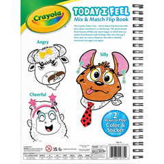 Crayola Today I Feel Mix & Match Flip Book: Flippable Coloring & Sticker Book for Kids, 30 Pages, Activity Pad