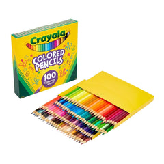 Crayola 100ct Colored Pencil Set, Art School Supplies, Classroom Must Haves, Gifts for Teachers and Kids, Ages 5+