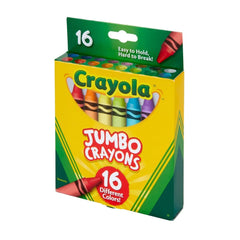 Crayola 16ct Jumbo Crayons, Toddler School Supplies, Classroom Essentials for Preschool Teachers, Large Crayons, Coloring Gift, Ages 3+