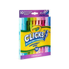 Crayola 10ct Clicks Retractable Washable Markers - Bold & Bright, Cute School Supplies, Gifts for Teachers and Kids, Ages 6+