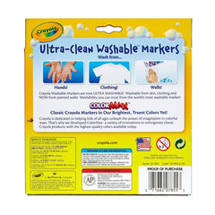Crayola 10ct Ultra Clean Washable Broad Line Markers, Bright Colors, Elementary School Supplies, Classroom Essentials for Teachers, Ages 3+