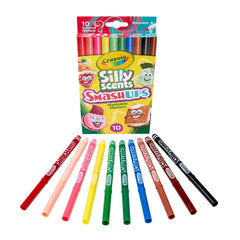 Crayola 10ct Silly Scents Smash Ups Washable Fine Line Markers, Scented Markers, Cute School Supplies, Coloring Gift, Ages 3+