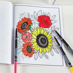 Crayola Flower Coloring Book Florals, 40 Adult Coloring Pages, Arts and Crafts, Screen Free Mindfulness Activity, Gifts for Teachers and Kids