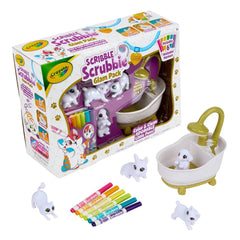 Crayola 12pc Scribble Scrubbie Pets Tub Set: Washable Marker Craft Kit for Kids, Drawing & Coloring Activity, Ages 3+