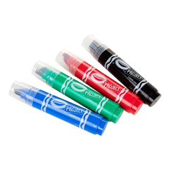 4ct Crayola Project XL Poster Markers - Classic Colors: Bold Jumbo School Supplies for Kids, Thick Permanent Markers