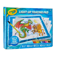 Crayola Light Up Tracing Pad Blue: Kids Drawing & Coloring Kit, Creative Activity, Includes 34 Pieces, Requires 3 AA Batteries