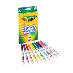 Crayola 10ct Ultra Clean Washable Fine Line Markers, Classic Colors, Classroom Must Haves for Teachers, School Supplies, Ages 3+