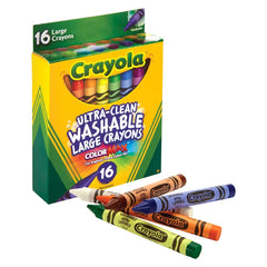 Crayola Washable Large Crayons, Toddler School Supplies, Classroom Essentials for Preschool Teachers, Easy Grip, Coloring Gift, Ages 3+
