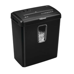 Fellowes Powershred 6ct Cross-Cut Paper Shredder - Black: Shreds Credit Cards & Staples, Jam-Resistant, Auto Start