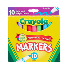 Crayola 10ct Broad Line Markers, Bold and Bright, School Supplies for Kids, Art Classroom Must Haves, Drawing & Coloring Gift, Ages 3+