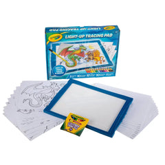 Crayola Light Up Tracing Pad Blue: Kids Drawing & Coloring Kit, Creative Activity, Includes 34 Pieces, Requires 3 AA Batteries