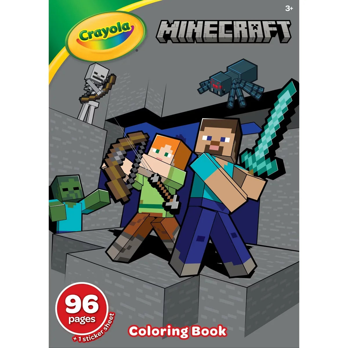 Crayola 96pg Minecraft Coloring Book with Sticker Sheet