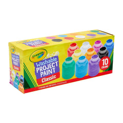 Crayola 10ct 2oz Washable Kids Paint Classic Colors: Non-Toxic Water-Based Tempera for Toddlers & Finger Painting