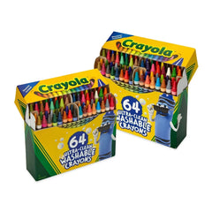 Crayola 2 Packs of 64ct Ultra Clean Washable Crayons Bulk 128ct, Art Classroom Must Haves, Kids School Supplies, Teacher Gift, Ages 3+