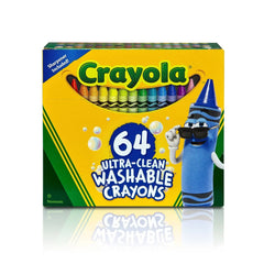 Crayola 64ct Ultra Clean Washable Crayons Art Classroom Must Haves for Teachers Kids School Supplies Coloring Gift Ages 3+